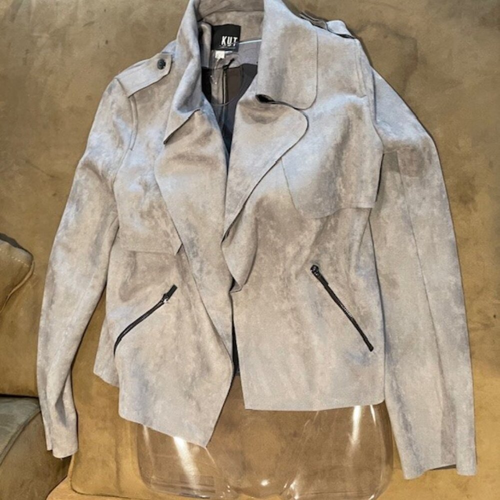 NWT Kut from the Kloth Grey Suede Jacket Sz S